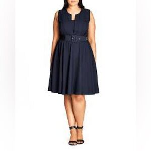 City Chic Vintage Veronica Dress Navy